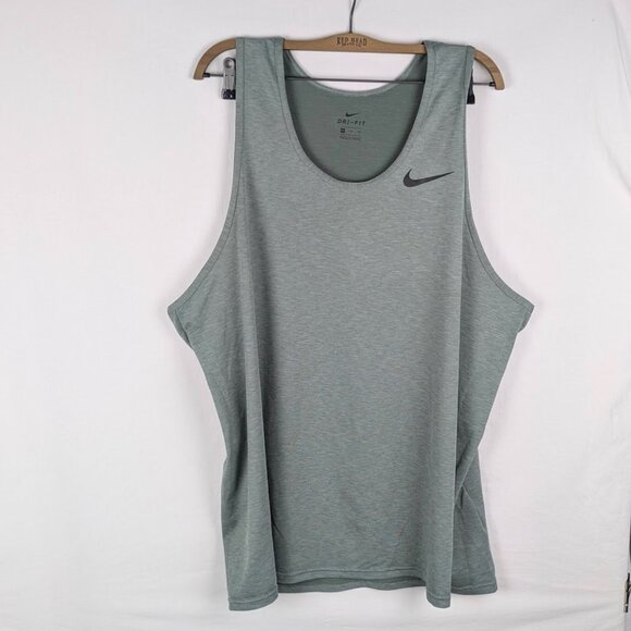 Nike Dri-FIT Women’s Tank – XXL Tall Heather Green Sleeveless Workout Top - Picture 1 of 5